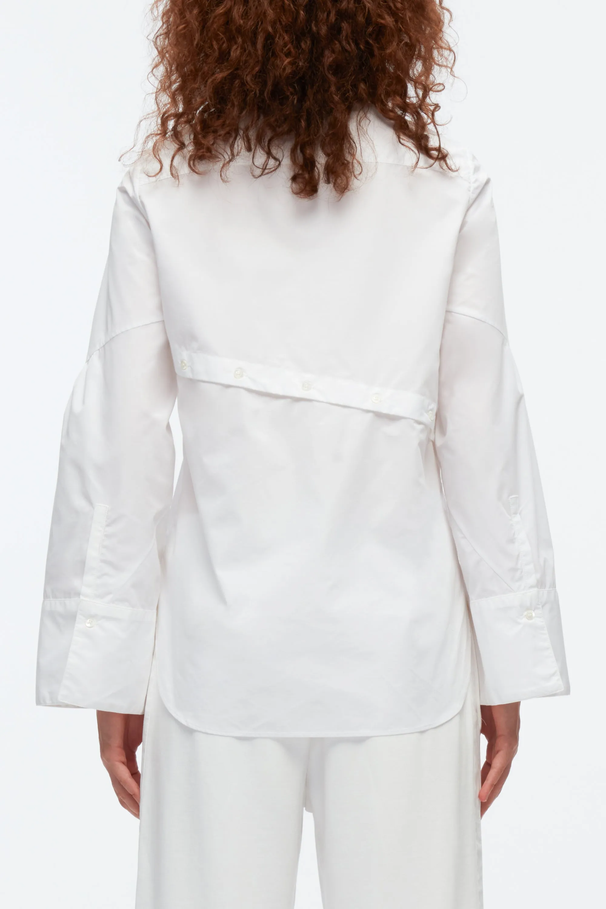 Long Sleeve Shirt with Asymmetric Button Panel
