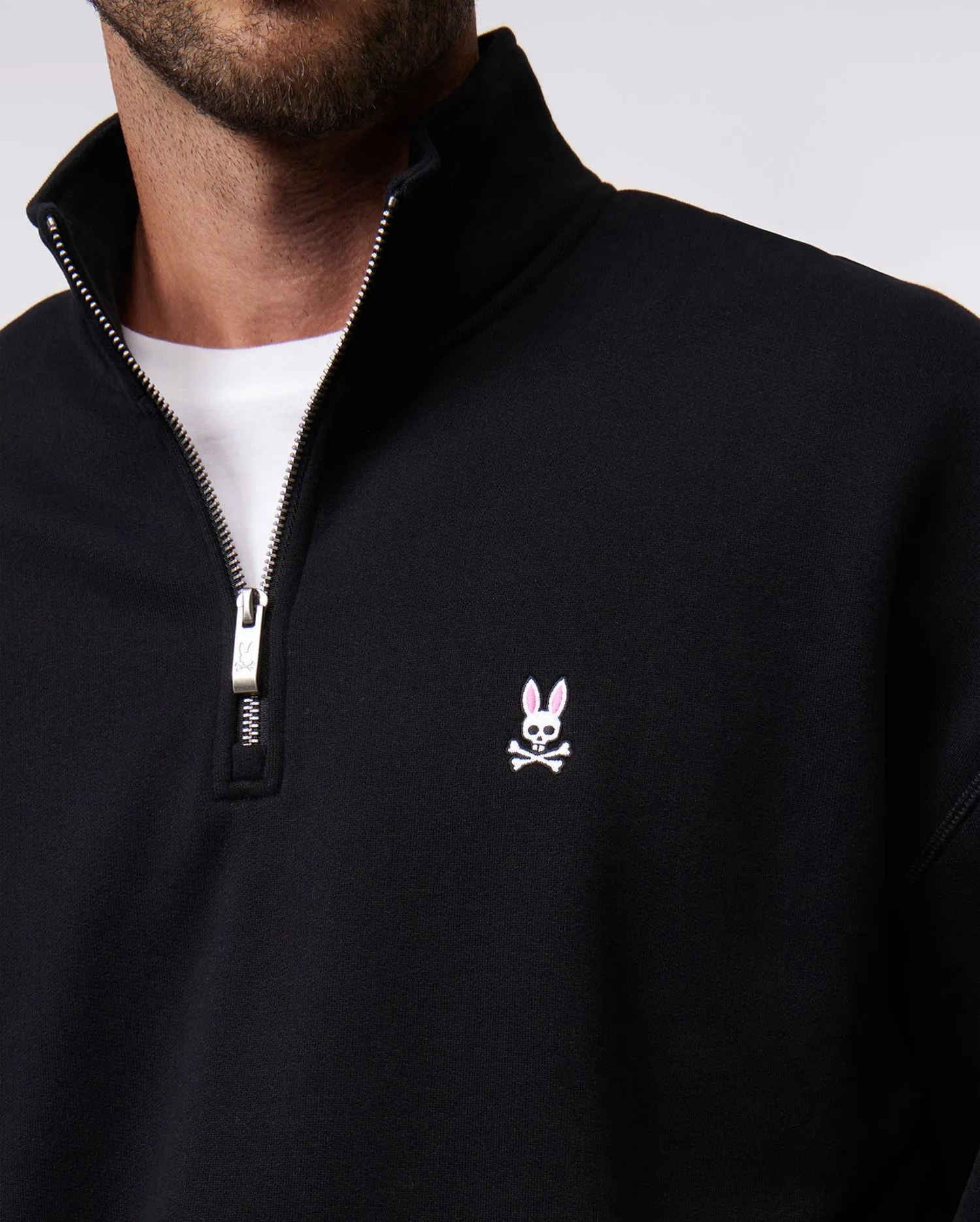 MENS YORKVILLE RELAXED FIT FLEECE HALF ZIP POPOVER - B6S454Z1FT