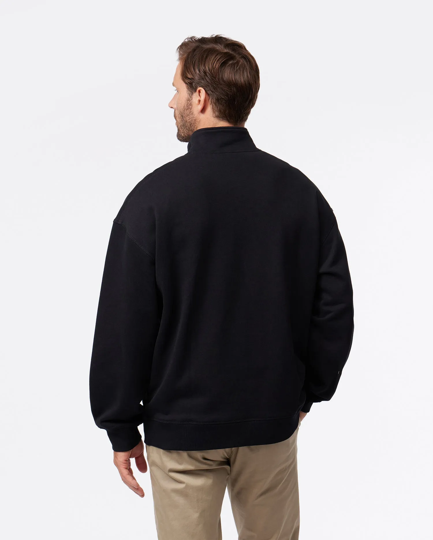 MENS YORKVILLE RELAXED FIT FLEECE HALF ZIP POPOVER - B6S454Z1FT