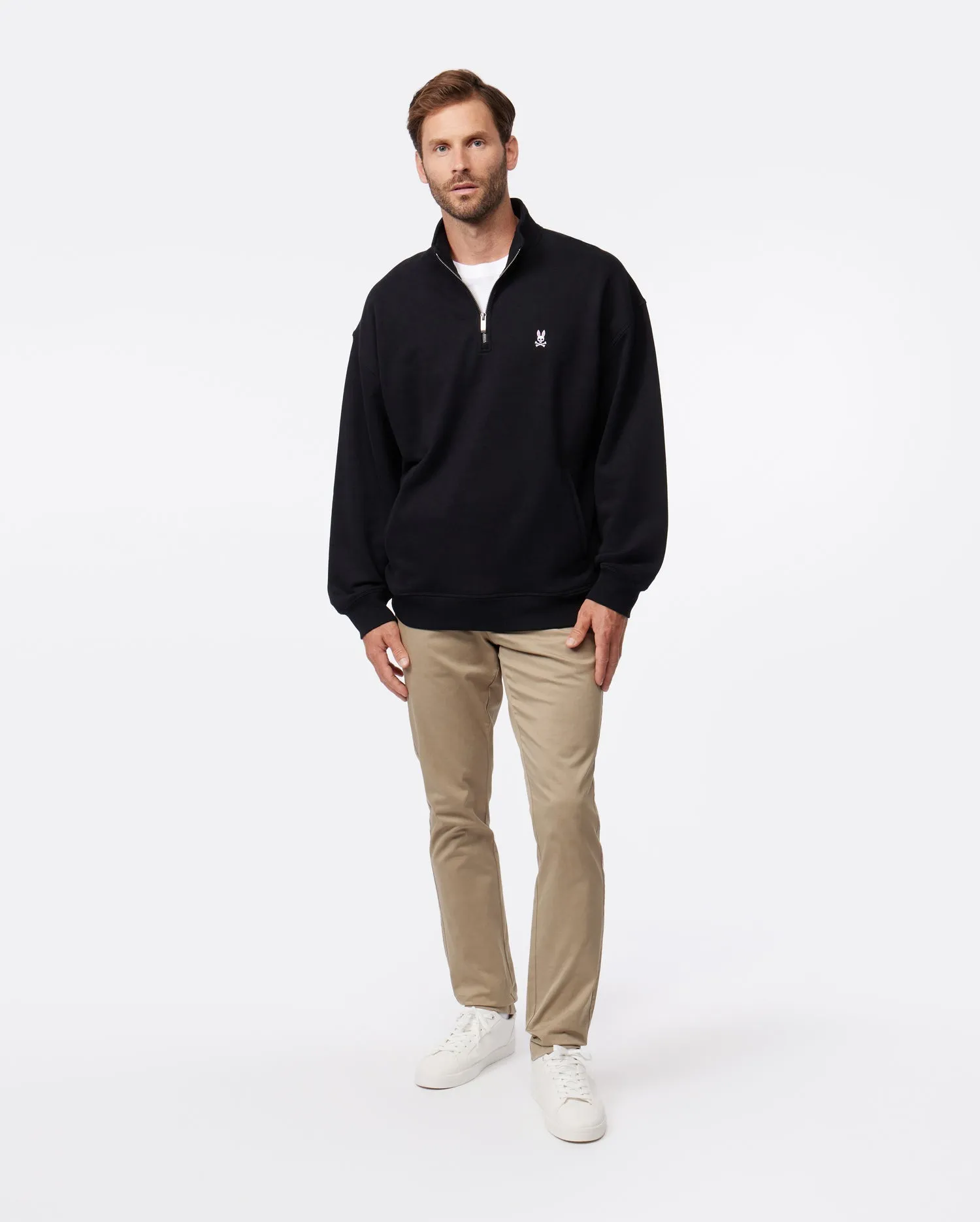 MENS YORKVILLE RELAXED FIT FLEECE HALF ZIP POPOVER - B6S454Z1FT