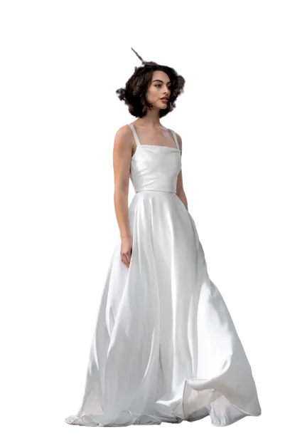 Minimalist Draping On Simple Straight Neckline Top