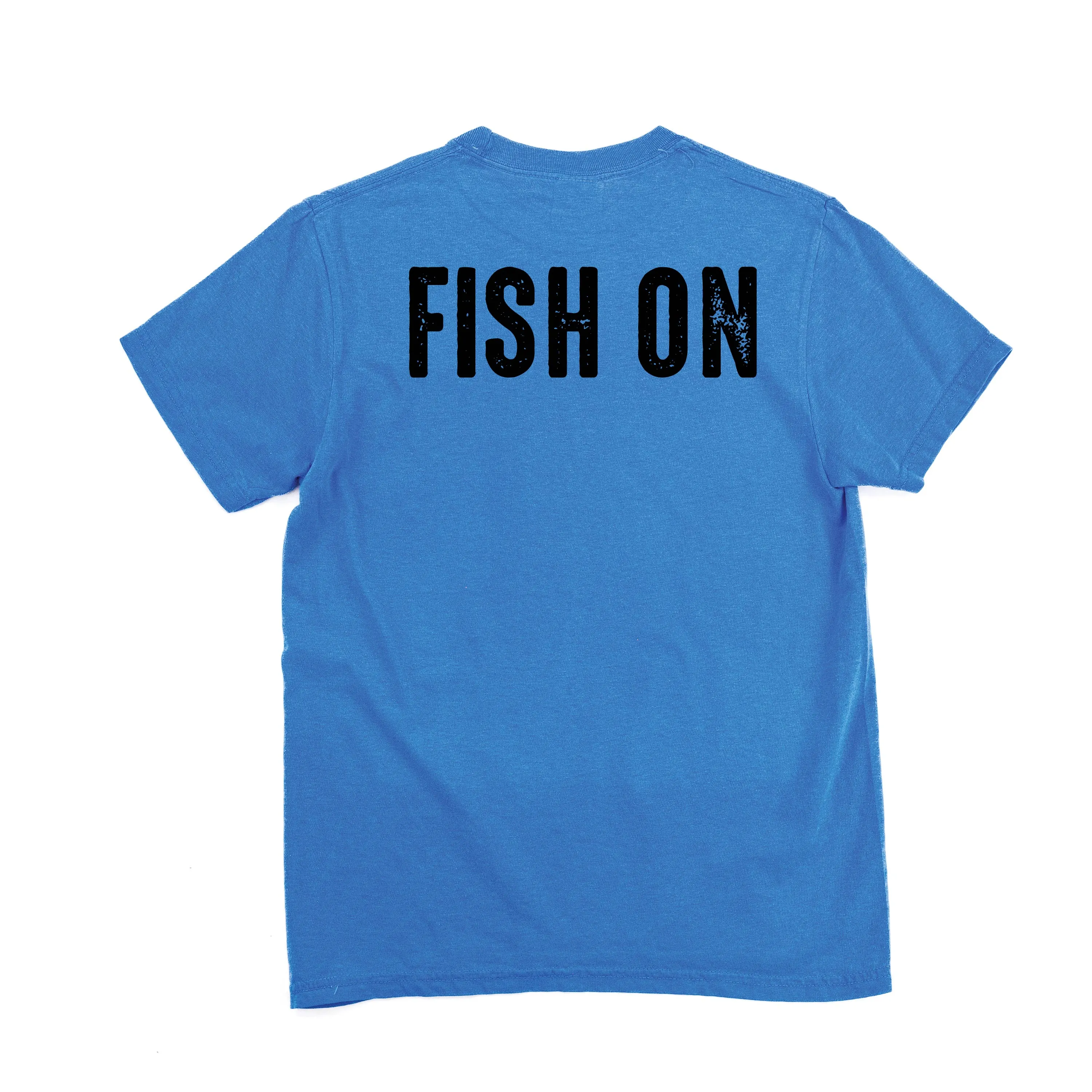 Mountain Fish & Pole Pocket Design on Front w/ FISH ON on Back - SHORT SLEEVE COMFORT COLORS TEE