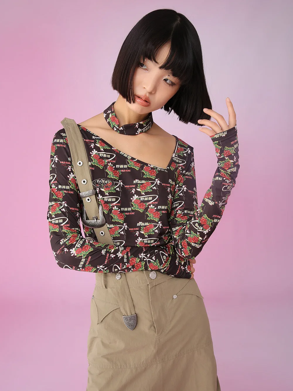 MUKZIN Long Classic Khaki Loose All-match Suspender Skirts