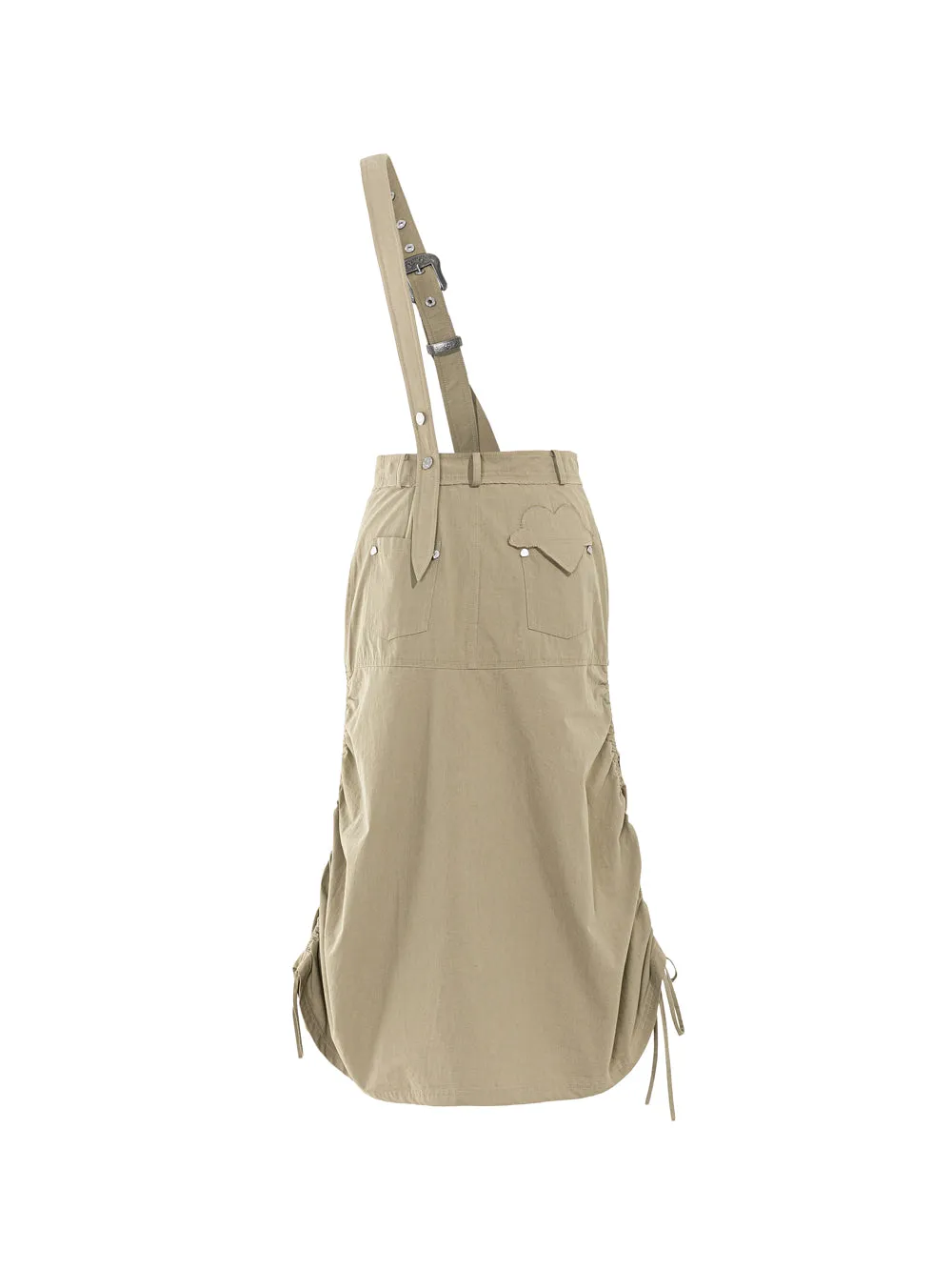 MUKZIN Long Classic Khaki Loose All-match Suspender Skirts