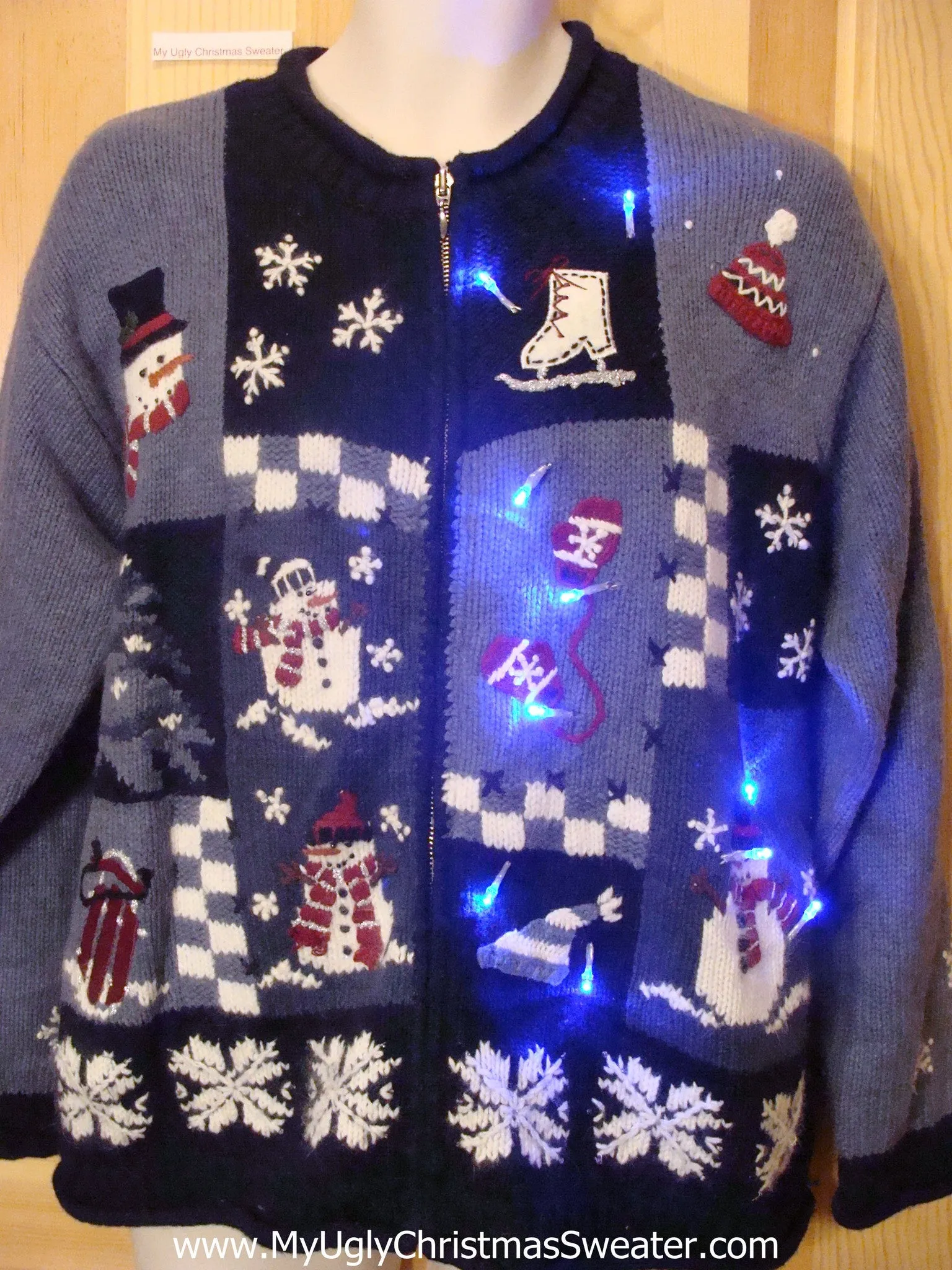 Need to Buy Christmas Sweaters? Ice Skate and Mittens Light Up Sweater