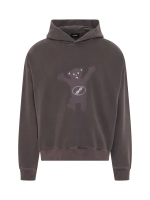 New Teddy Logo Pigment Hoodie in Charcoal