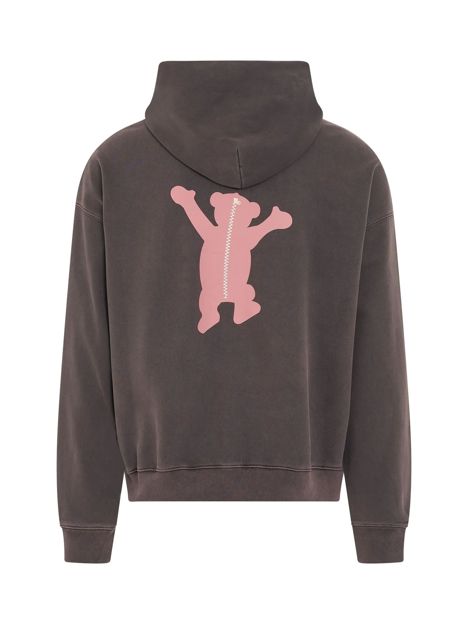 New Teddy Logo Pigment Hoodie in Charcoal