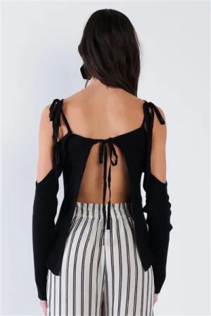 Off The Shoulder Open Back Sexy Sweater