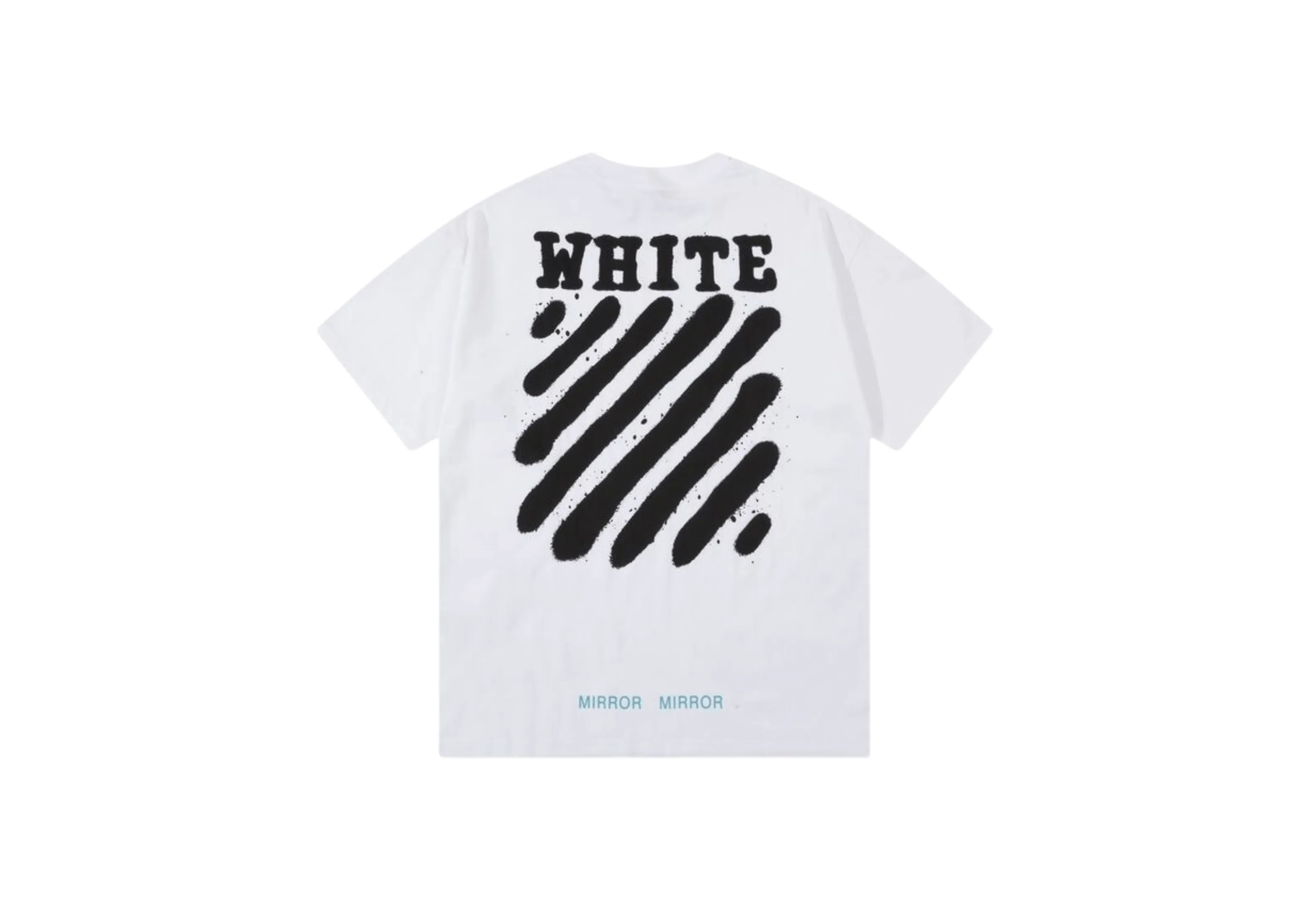 Off-White - Printed 'Heavy Mirror' White T-Shirt