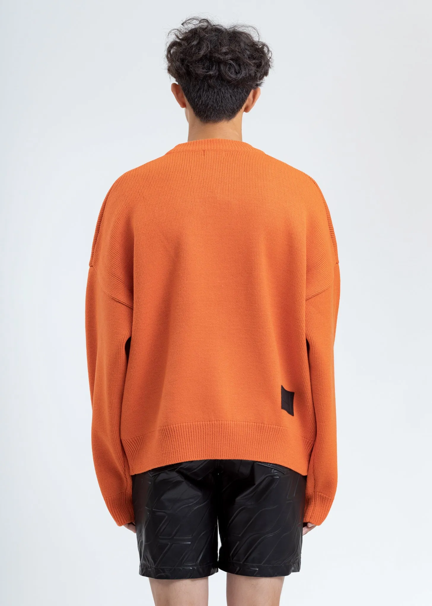 Orange WE11DONE Jacquard Sweater