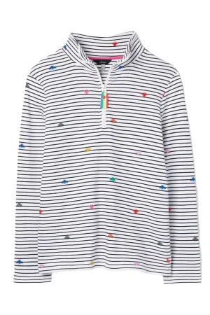 Pip Print Casual Half Zip Sweatshirt - Rainbow Bees Stripe