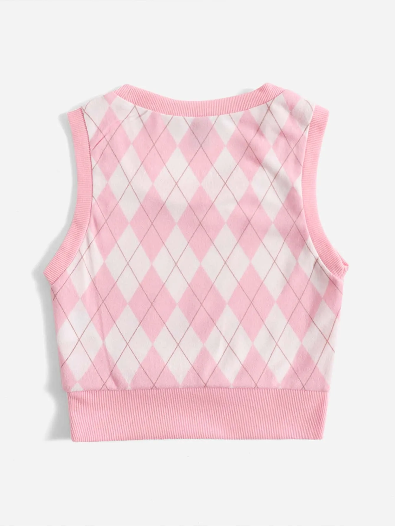 Qutie Argyle Print Tank Top