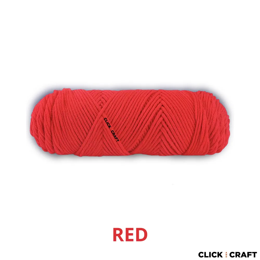 Red Knitting Cotton Yarn | 8-ply Light Worsted Double Knitting