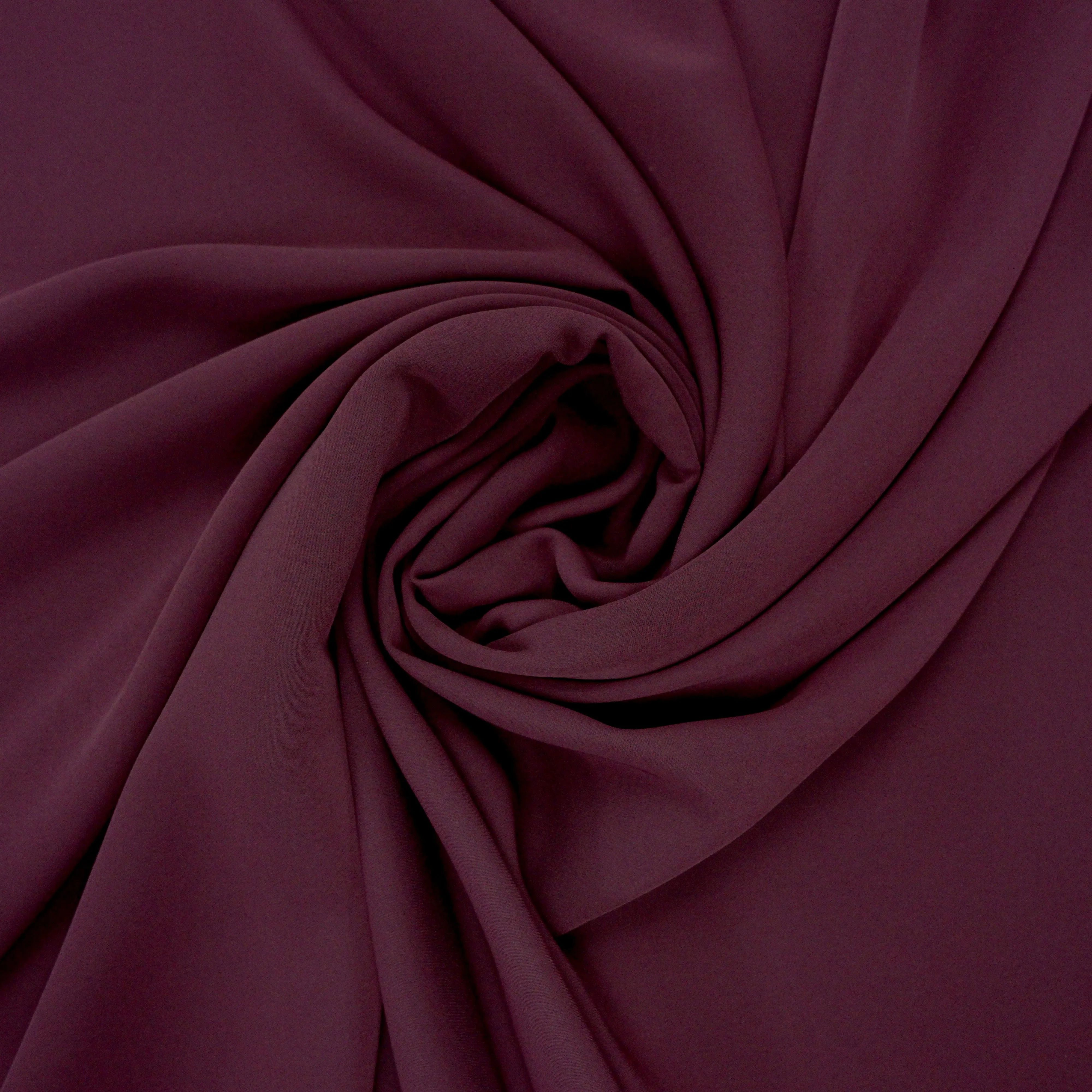 Red Wine Solid Semi Stretch Crepe Petalo Di Rosa Fabric