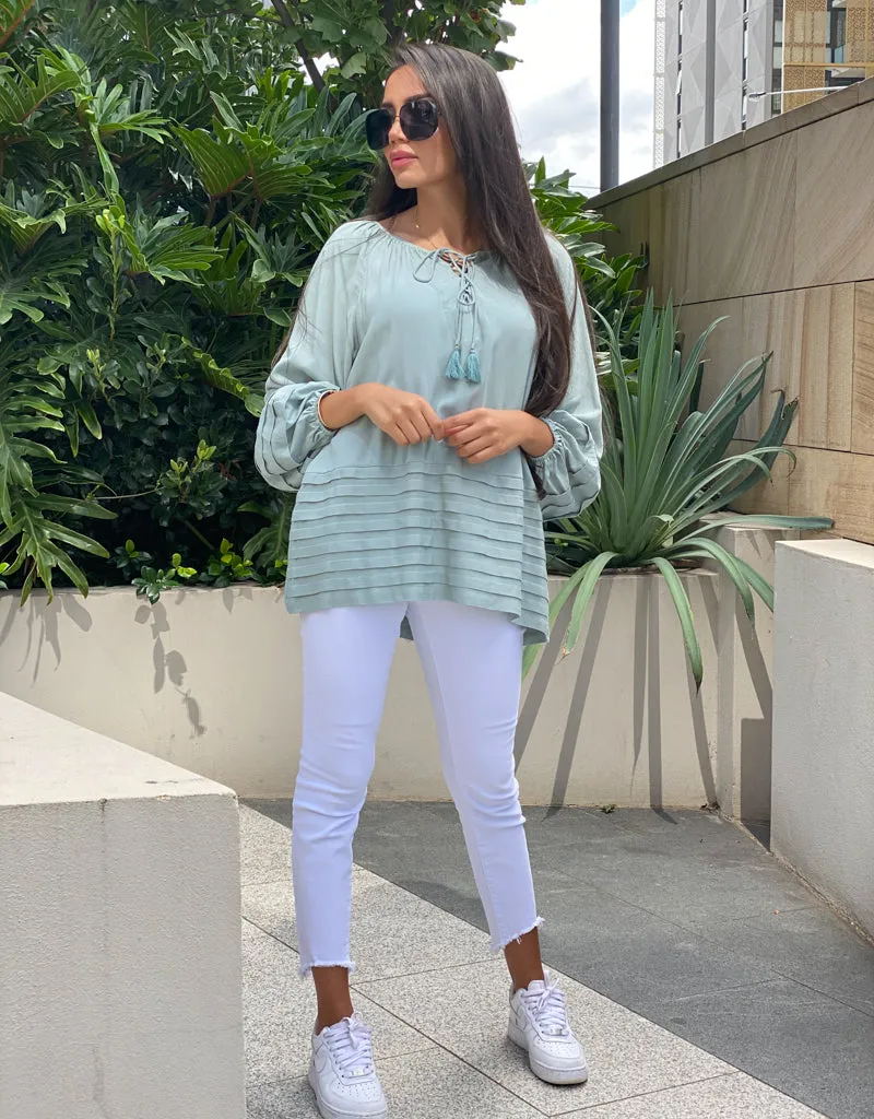 Regina Pleat Top