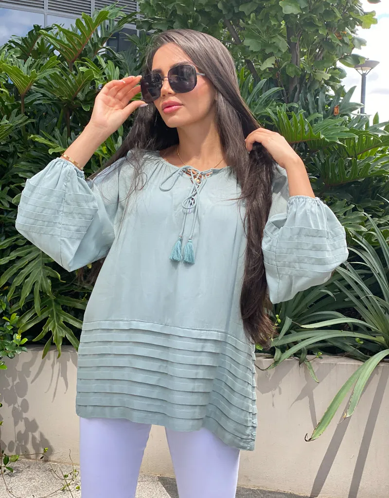 Regina Pleat Top