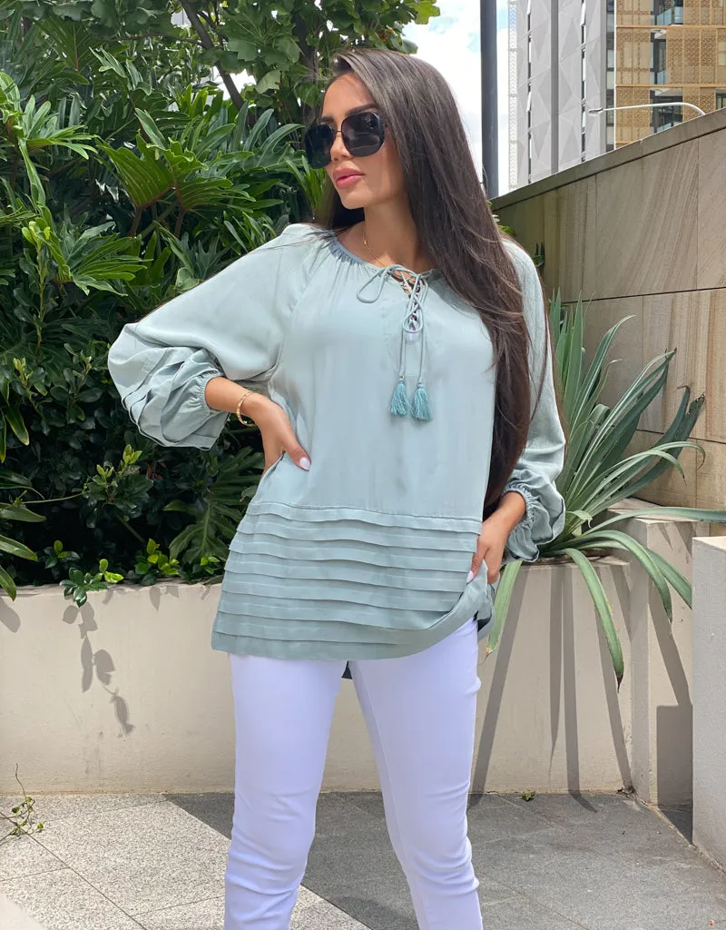 Regina Pleat Top