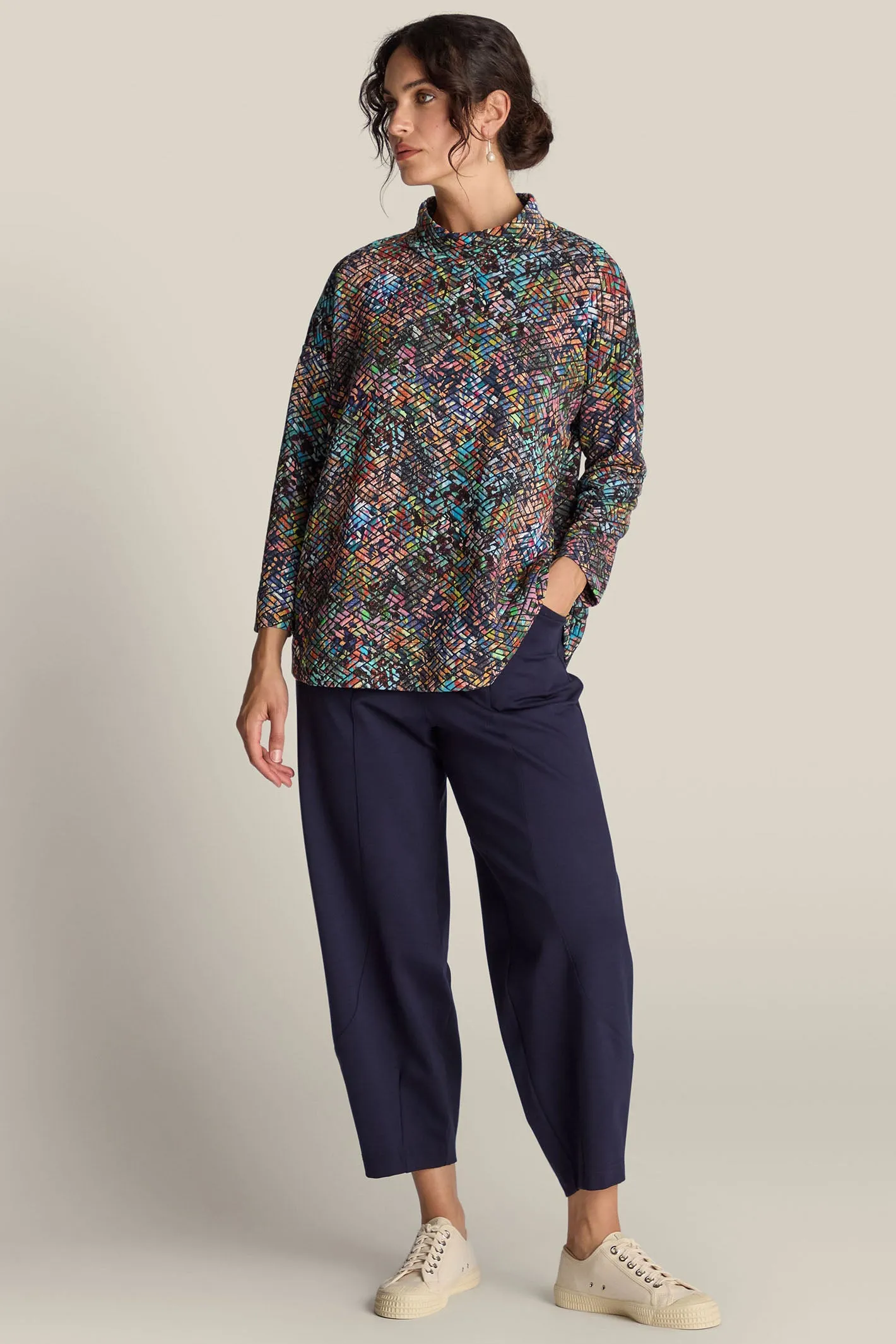 Sahara SPP20251-P Midnight Navy Ponte Bubble Trousers