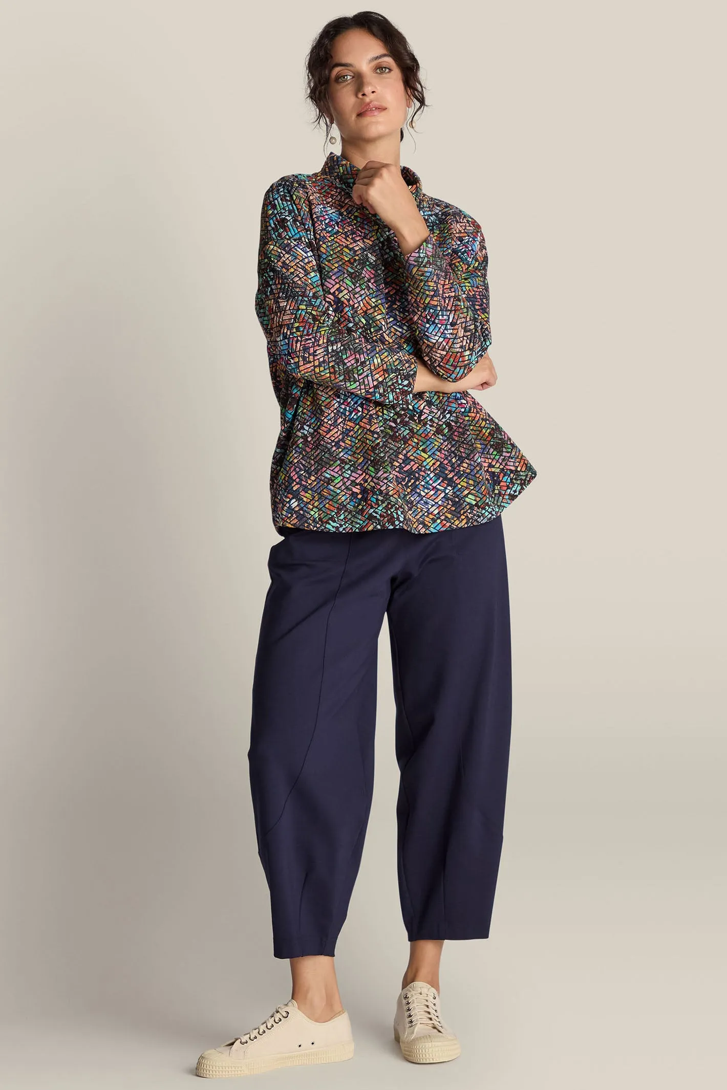 Sahara SPP20251-P Midnight Navy Ponte Bubble Trousers