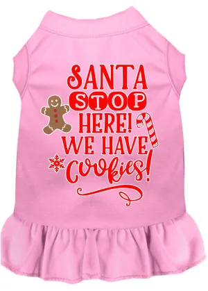 Santa, We Have Cookies Screen Print Dog Dress Light Pink Xxxl