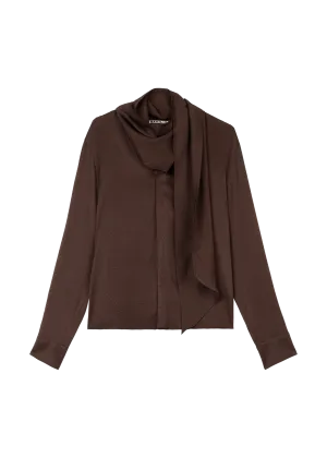 Satin bow blouse