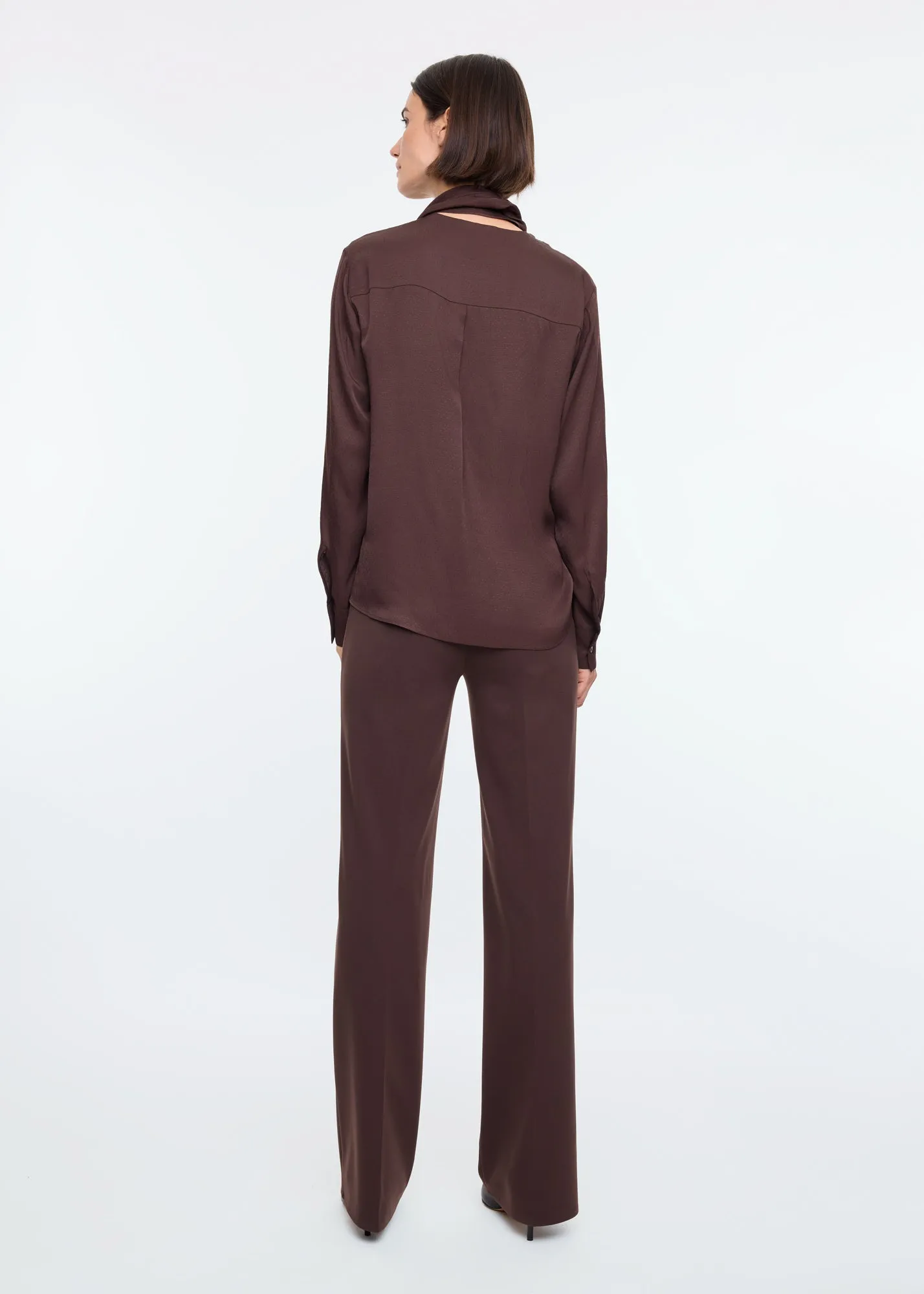 Satin bow blouse