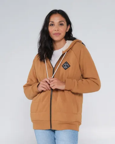 Seeking Sherpa Workwear Brown Hoody Sweatshirt