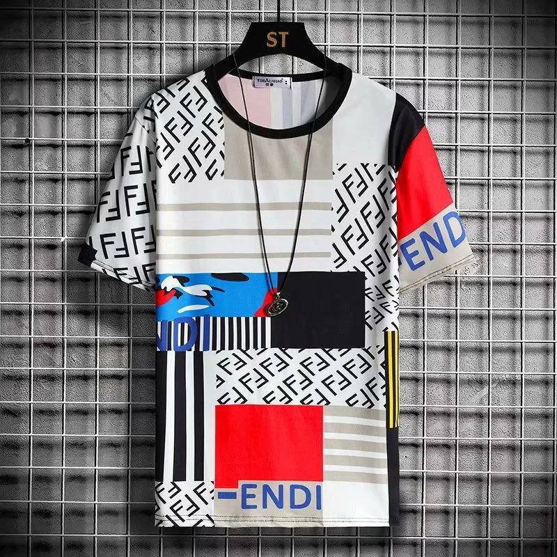 Short Sleeve T-Shirt Summer Trendy Tops Round-Neck Matching T-Shirt