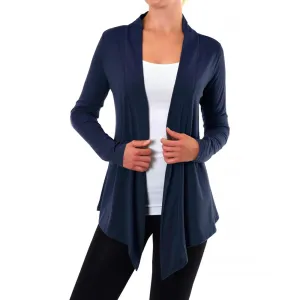 Small Women Lightweight Open Front Cardigan Sweaters Loose Casual Long Sleeve Top Navy