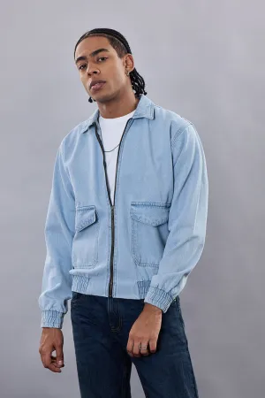 Snitch Revolution Light Blue Zipper Denim Jacket