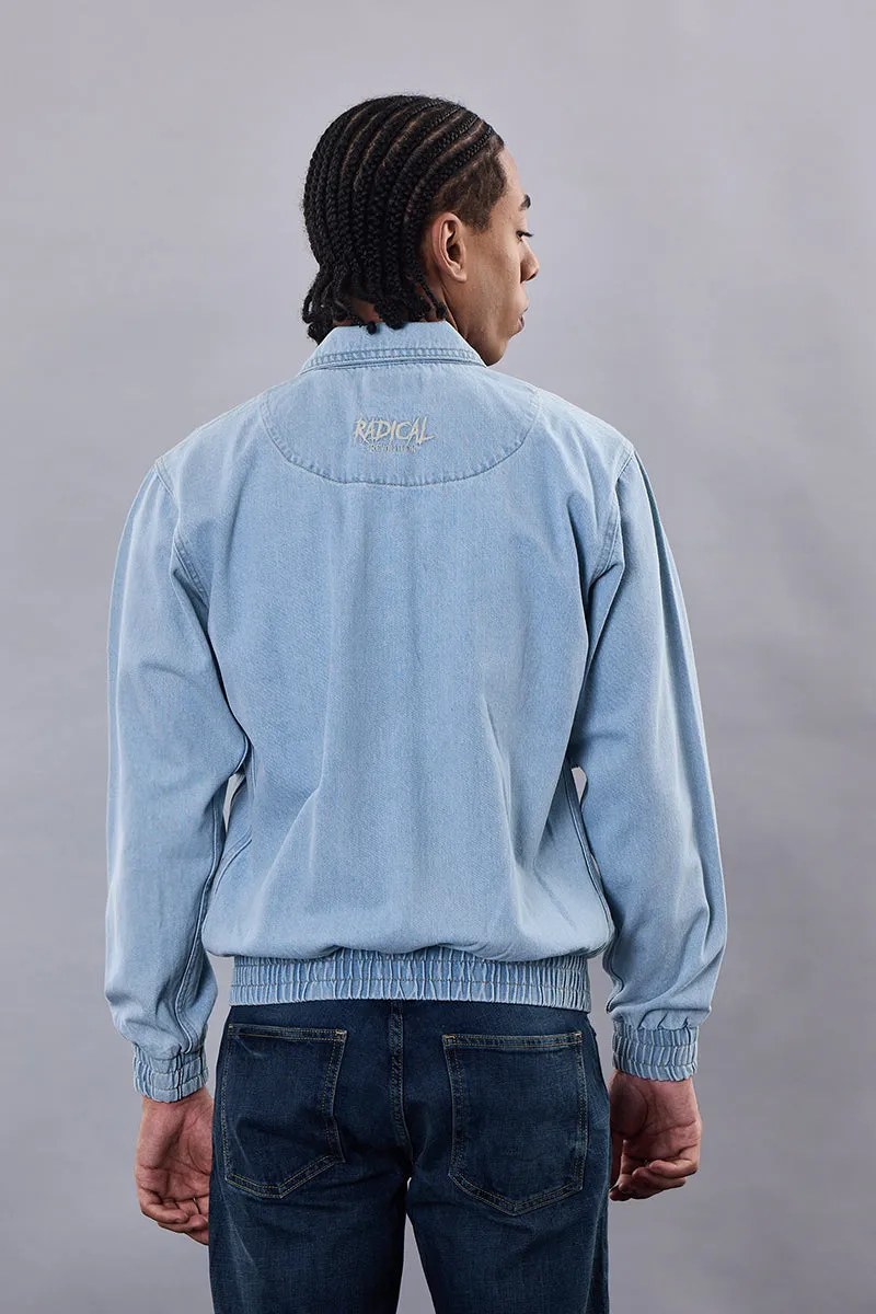 Snitch Revolution Light Blue Zipper Denim Jacket