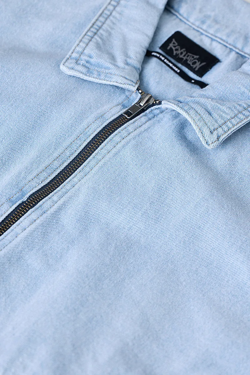 Snitch Revolution Light Blue Zipper Denim Jacket