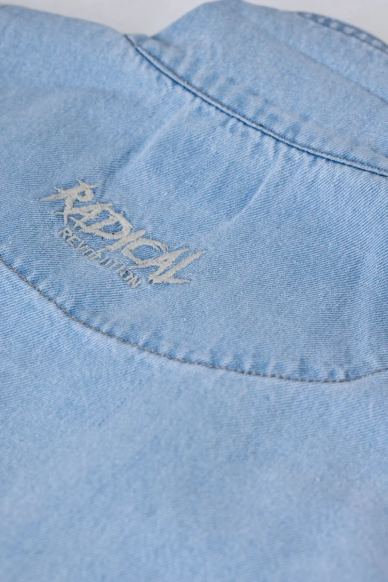 Snitch Revolution Light Blue Zipper Denim Jacket