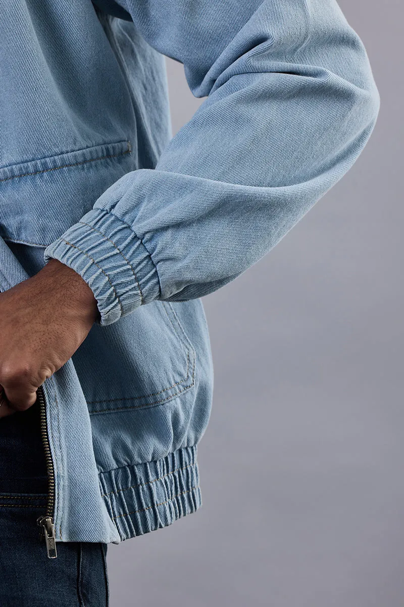 Snitch Revolution Light Blue Zipper Denim Jacket