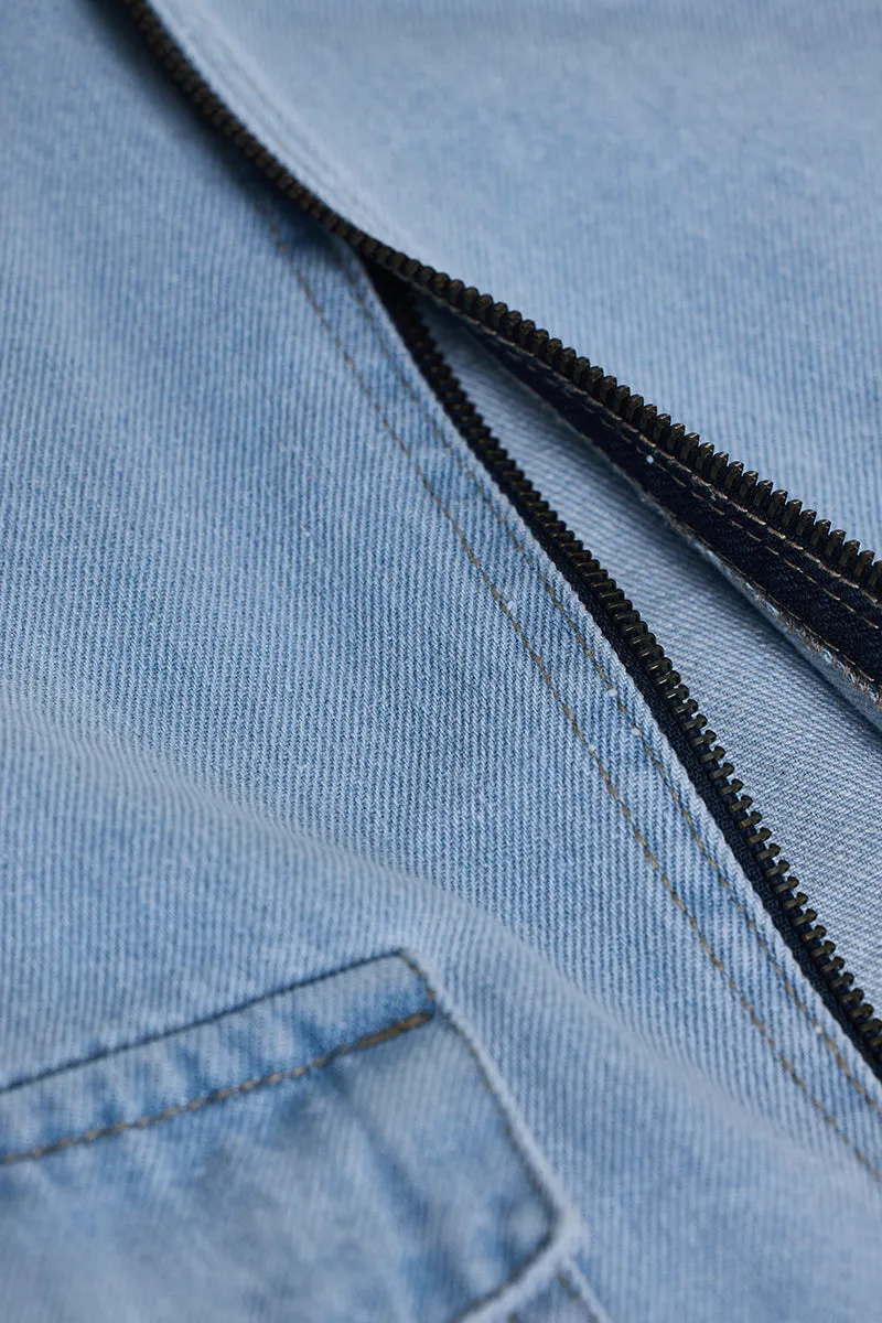 Snitch Revolution Light Blue Zipper Denim Jacket