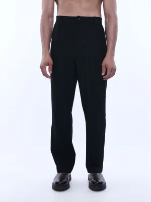 Soft Handle Relaxed Black Trousers