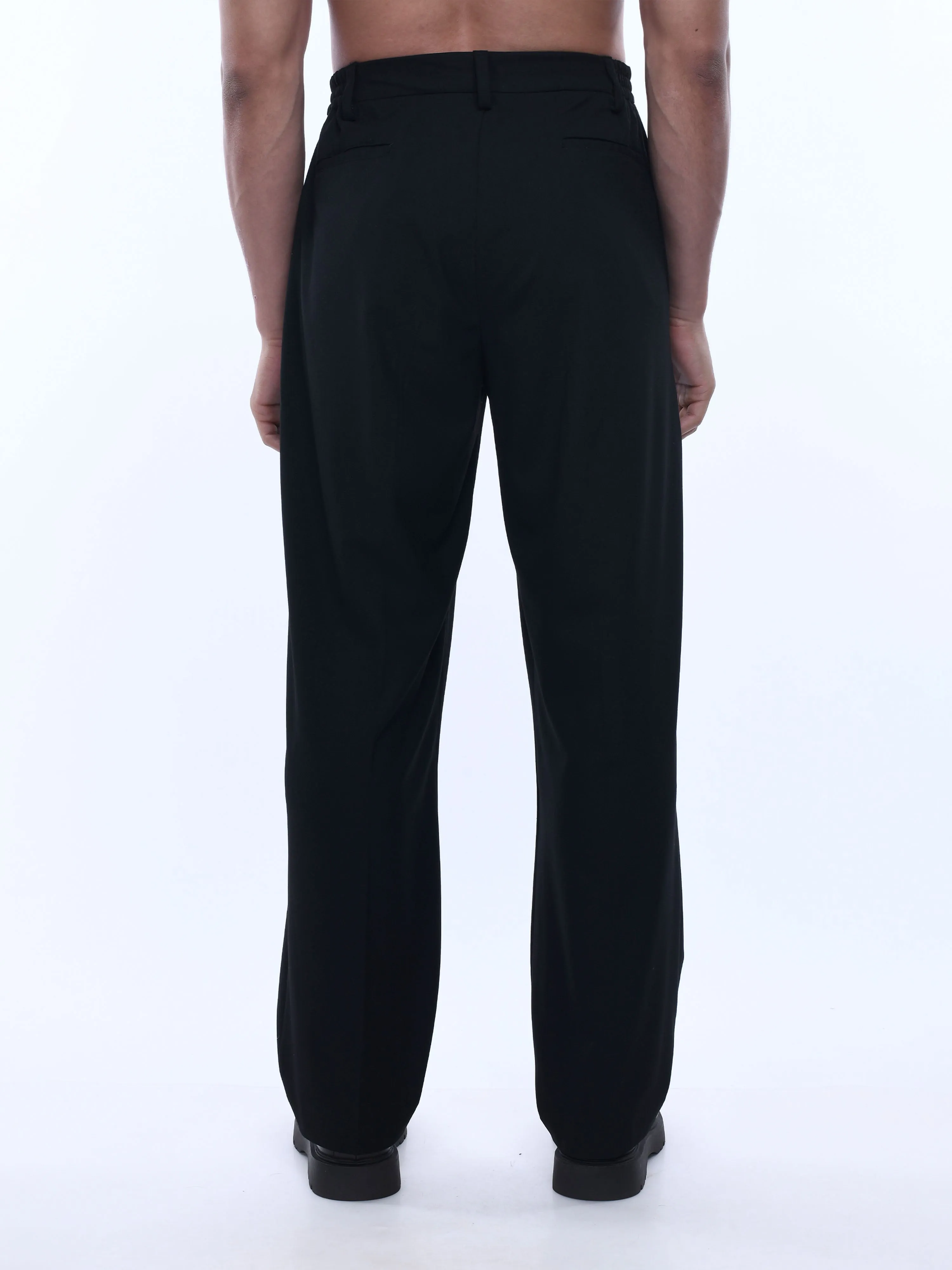 Soft Handle Relaxed Black Trousers