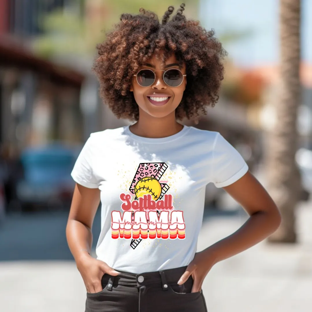 Softball Mama Lighting Bolt Graphic Tee