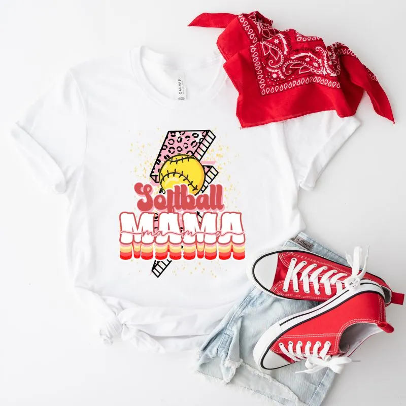 Softball Mama Lighting Bolt Graphic Tee
