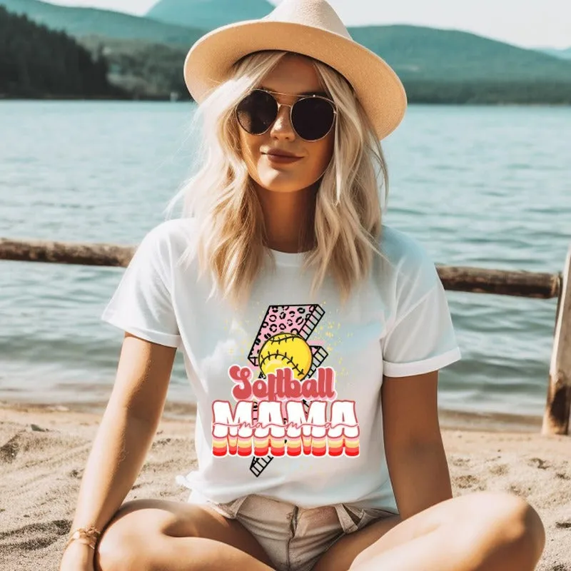 Softball Mama Lighting Bolt Graphic Tee