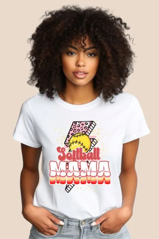 Softball Mama Lighting Bolt Graphic Tee
