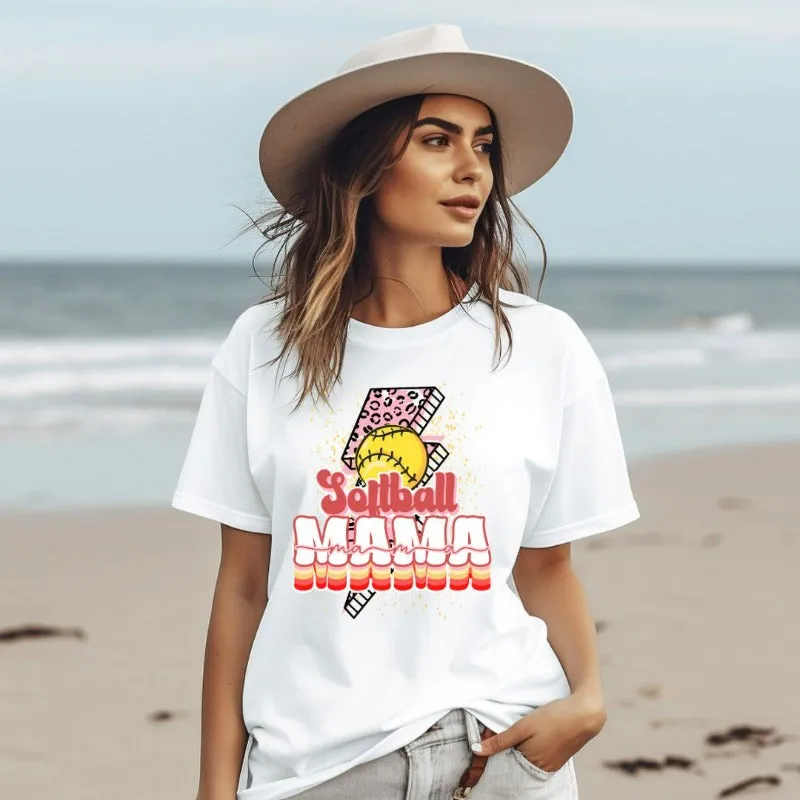 Softball Mama Lighting Bolt Graphic Tee