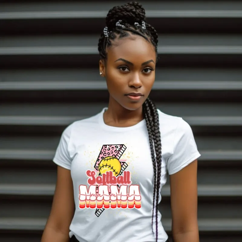 Softball Mama Lighting Bolt Graphic Tee