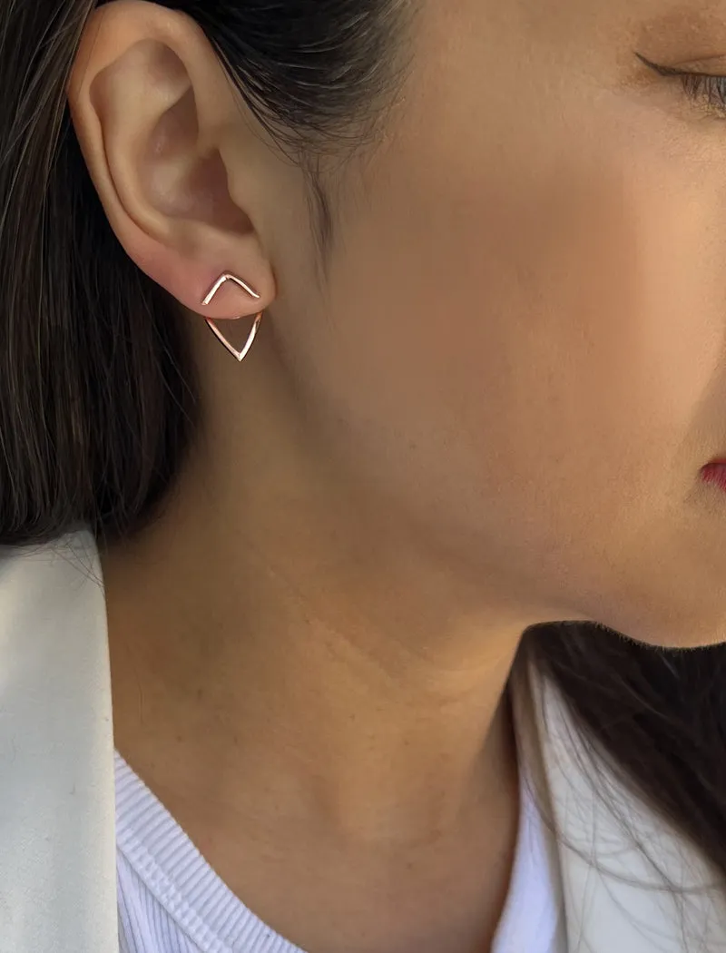 TRILL 2-Way Stud Earring Jackets | 18K Rose Gold Over Sterling Silver