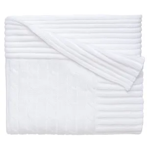White Cable Knit Baby Blanket