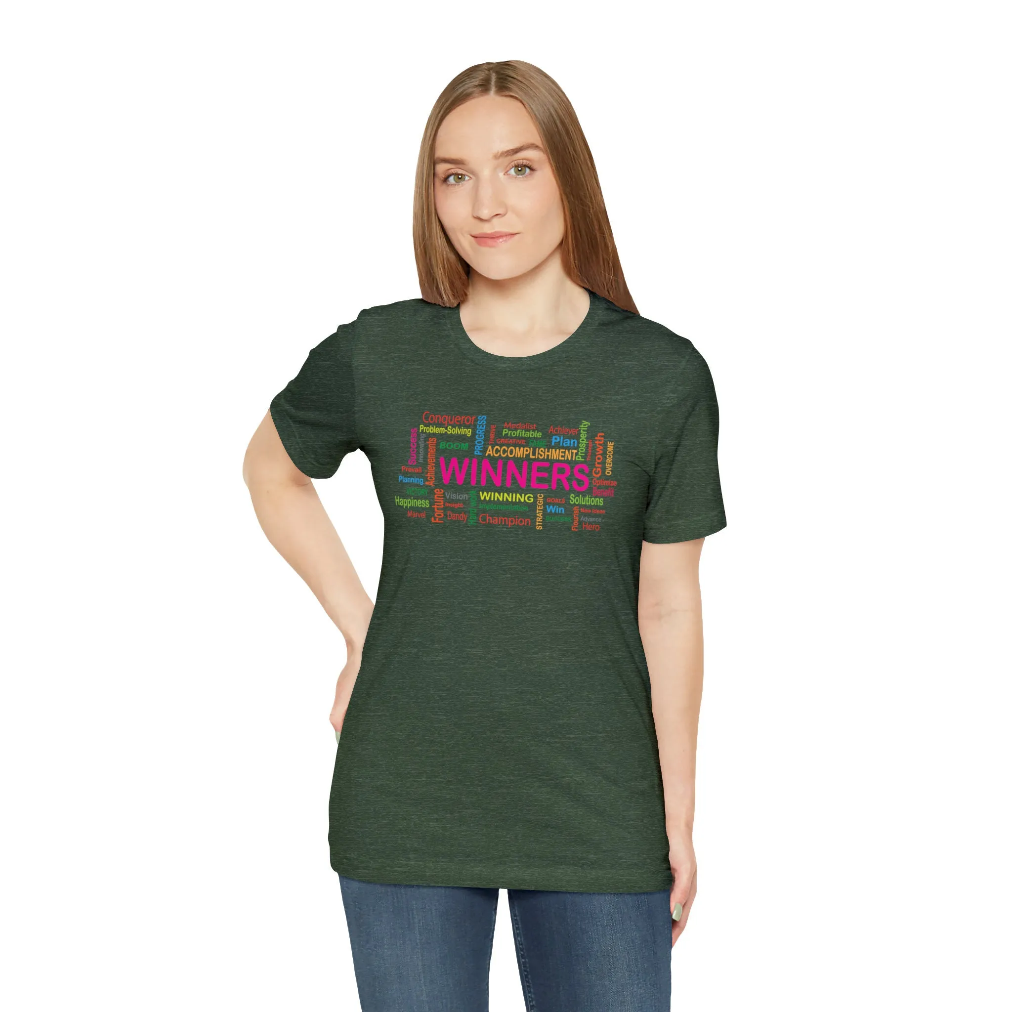 Winners T-shirt | Success Champion Hard working People | Accomplishment Inspirational Words Achiever T-shirt