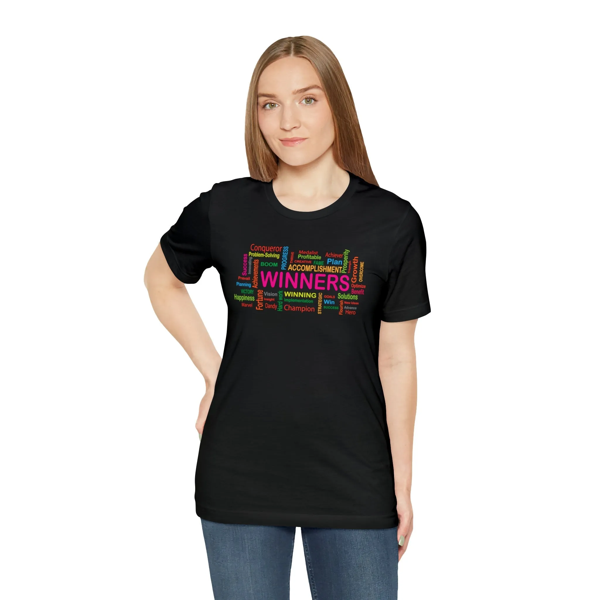 Winners T-shirt | Success Champion Hard working People | Accomplishment Inspirational Words Achiever T-shirt