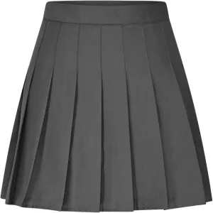 Women Pleated Skirt High Waisted Athletic Golf Tennis Skorts with Shorts Solid Color Fashion Prom Homecoming Skirts