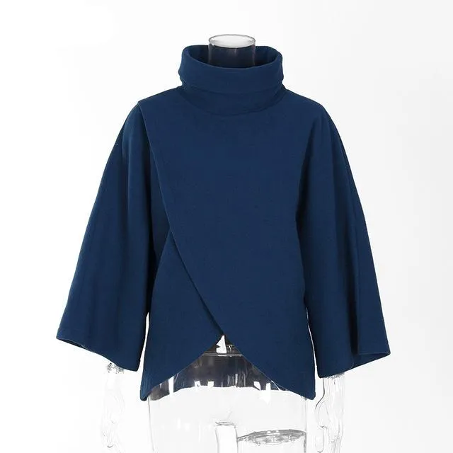 Women TurtLeneck 3/4 Sleeve Casual Blouse