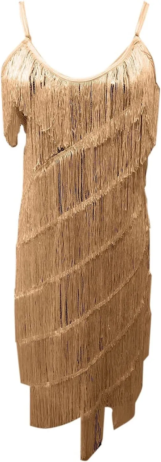 Womens Fringe Dress Spaghetti Strap Sleeveless Tassel Sling Dress Sexy V Neck Backless Cocktail Party 2025 Mini Dresses